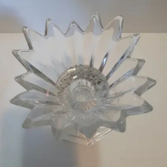 Vintage Cut Glass Clear Candle Holder - Picture 6 of 6